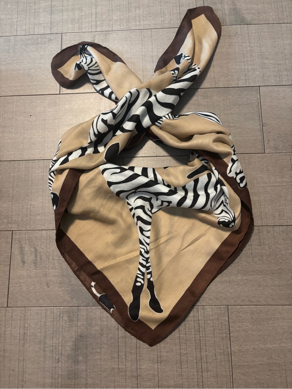 🌺5/$25🌺Classic Square Zebra Print Beige & Brown Women's Scarf